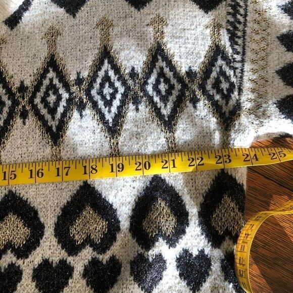NEW ANDTHEWHY Cream, Black, and Gold Crew Neck Sweater NWT - Picture 10 of 14
